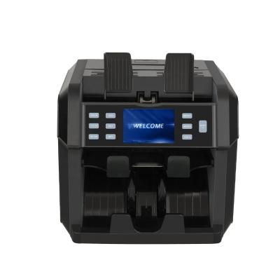 China With Built-in Printer Two /2 Pockets 2 CIS Bill Banknote Cash Money Note Currency Value Counter and Sorter Mixed Money Counting Machine for sale