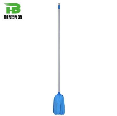 China Durable Plastic Polyester Tower Cloth Broom Head With Painted Iron Stick White Color Made In China for sale