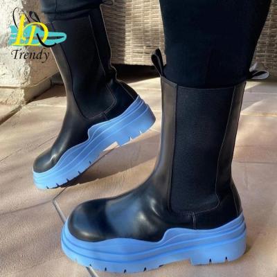 China Wholesale Hot Foreign Trade Large Size New PVC Spring Knight Round Head Women's Martin Boots Thick soled for sale