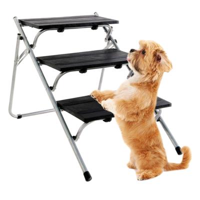 China Travel Amazon Supplier Wholesale Lightweight Fold Pet Ramp Pet Steps Dog Stairs Pet 3 Steps Stairs For Small Dog Cat for sale