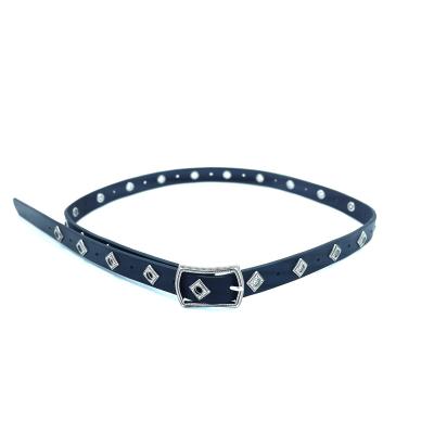 China Hot Selling PU Leather Belt Women's Fashion Punk Rock Grommet Jeans Belt Custom Hot Popular Women's Belt For Spring for sale