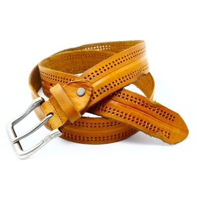 China Hot Selling Fashion Wooden Color Metal Buckle Leather Belt Women Designer Genuine Leather Waistband For Women Adjustable Belt Tending Lady for sale