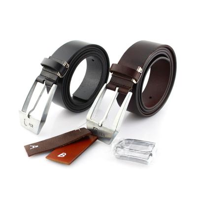 China Wholesale Fashion Adjustable Two-Layer Business Style Brown Color Factory Factory Belt Genuine Leather Belt For Office Wear for sale