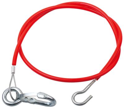 China Metal Safety Red Plastic Coated Trailer Towing Loose Wire Rope Cable With U Shape Fitting for sale