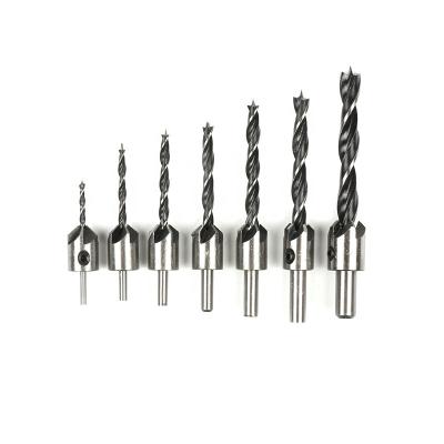 China 5 Round Carbon Steel Three Flute Chamfer Bevel Drill Countersink Drill Bits Woodworking Strong for sale