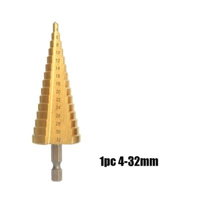 China For Metal Step Drill Bit 4-32mm HSS In Titanium Coated For Metal / Wood for sale