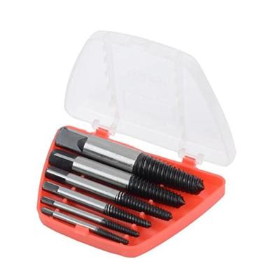 China Remove Steel Damaged 6Pcs/set Screw Extractor Drill Bit Broken Bolt Remover Easy Out Tool Accessories for sale