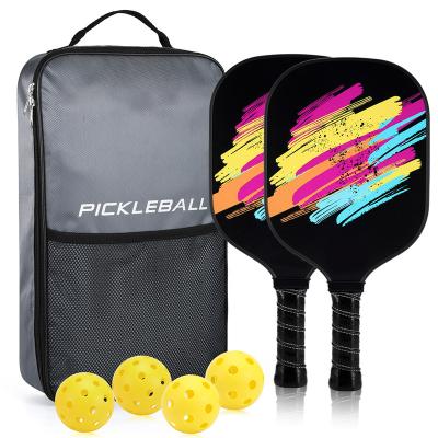 China Outdoor Textured Professional Carbon Fiber Graphite Textured Professional OEM Bag 2 Cover Game Pickleball Paddle Set for sale