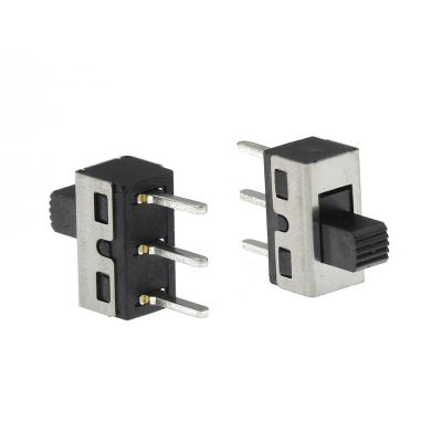 China For PCB Conjunction With Straight Circuit SS12D10 SS12D11 1P2T Inverter 3Pins Feet Handle 5mm 4.7mm High Spacing 3A 250V SS12D10G5 for sale