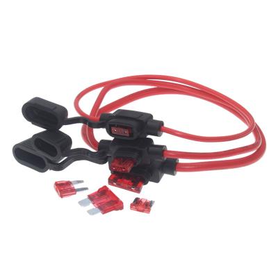 China Automotive/mini/micro car standard waterproof fuse box blade-shaped in line fuse holder power socket 18/16/14/12/10AWG 5A10A20A30A40A50A for sale