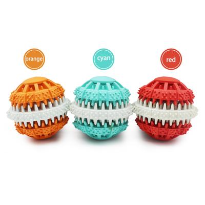 China Viable Toy Anti-Molar Bite Mint Flavor Spherical Rubber Dog Pet Teether Molar Rubber Toy for sale