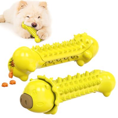 China 2021 Viable Hot Sale Pet Teeth Cleaning Type Pig Dog Floating Natural Dog Toothbrush Chew Toy for sale