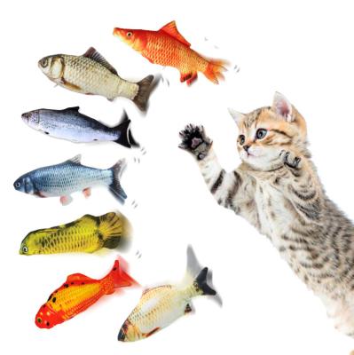 China 2021 Interesting Pet Viable Cat Toy Custom Interactive Electronic Plop Movable Catnip Fish Cat Toy for sale