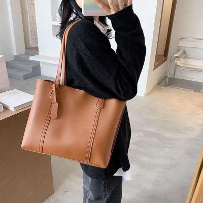 China Other Fashion Women Plain Color Tote Bag Cheap PU Leather Women's Tote Bags With Zipper for sale