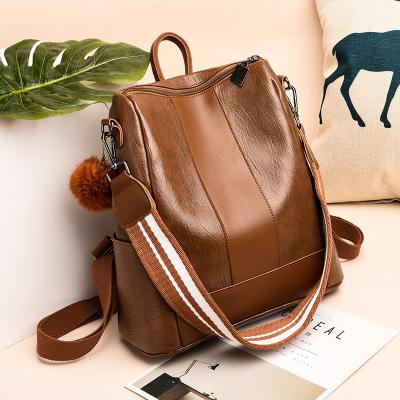 China High Quallity Wholesale Backpack Women's Korean Fashion 2022 New Leisure Fashion Simple Large Capacity Women's Soft Leather Multi Pocket for sale