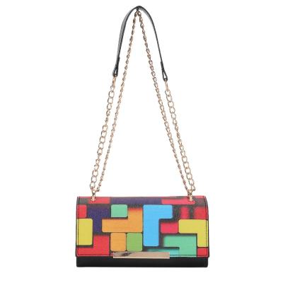 China Other small bag 2022 new fashion trend rainbow personality square bump color simple simple casual handheld shoulder bag cross - body bag for sale