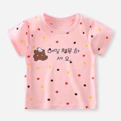 China Toddler Anti-Shrink Baby Tops Cartoon Print Short Sleeve Cotton Kids Summer Clothes Boys Children T-shirts for sale