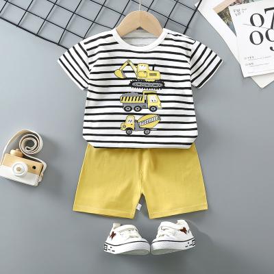 China Cotton Casual Spring Summer Baby Boy Clothes Suit 2 Pieces Short T-shirt T-shirt for sale