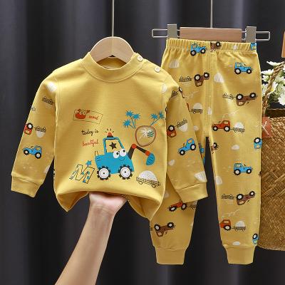 China High Quality Breathable Kids Long Sleeve 100% Cotton T Shirts Kids Printed Lounge Wear T-shirt Pants Set for sale