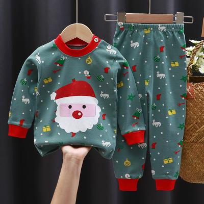 China Autumn Wear 2021 New Children's Long Johns Cotton Baby Breathable Underwear Set For Boys And Girls Home Wear Children Clothin Pajamas for sale