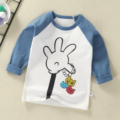 China 2022 Girls Anti-Shrink Shirts Kids Clothing Long Sleeve Cotton Tops Children Kids Clothing T-shirtswhite Casual T-shirt For Kids Boys for sale