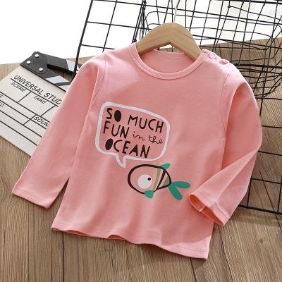 China Anti-Shrink Kids Blanket T-Shirts Kids Tees Long Sleeve Plain Cotton T-Shirt For Boys Spring Autumn for sale