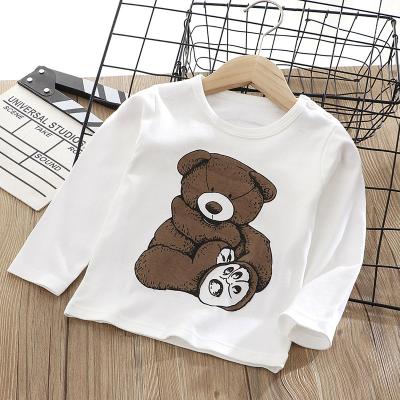 China Fashion Boutique Kids Anti-Shrink Baby Clothes Manufacturer Navy Blue Cartoon Long Sleeve T-Shirt for sale