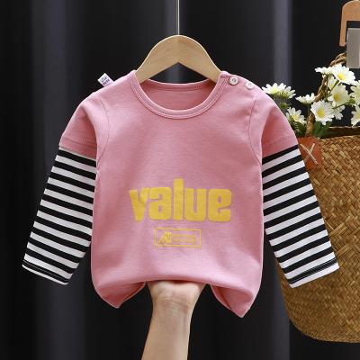 China Autumn children's cartoon baby's spring long-sleeved T-shirt new children's cotton anti-shrink printing pure children's long-sleeved T-shirt for sale