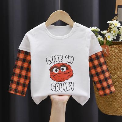 China Wholesale Boy T-shirt Red Color Anti-Shrink Baby Clothes Long Sleeves 100% Cotton Baby Boy T-Shirt For 1-7 Years for sale