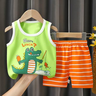 China New soft cotton Sun children's vest suit summer shorts boys and girls wholesale summer suit for sale