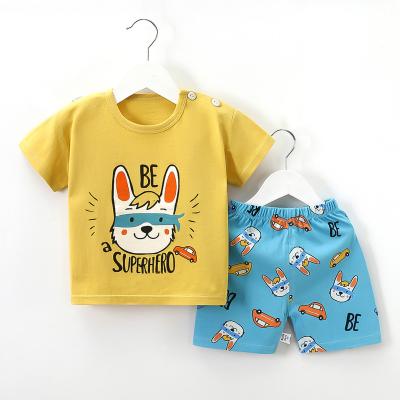 China Good Quality Soft Hot Selling Shorts Sleeve Sweated Suit Children 2022 Summer Suit Set Shorts Sleeve Set for sale