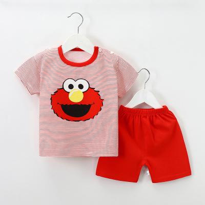 China Baby soft wholesale high quality pure children's suit cotton summer short sleeve suit for sale