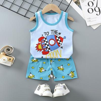 China 2022 Summer Two-piece Vest 0-6 Year Old Baby Soft Summer Children's Clothing for sale