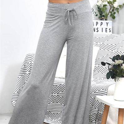 China New Color SZ0982 Solid Color Loose Wide Waist QUICK DRY High Leg Elastic Casual Pants for sale