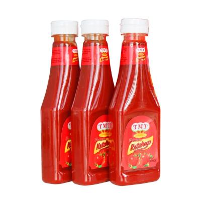 China 100% Fresh Ripe Tomatoes Bottled 340g Tomato Ketchup Bottles Plastic Bottled Ketchup for sale