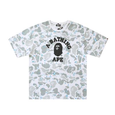 China High Quality Anti-wrinkle Best Sales Bape Shark Pink Printed Cotton Couples Sport Summer Fishing T-shirts for sale