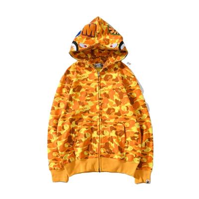 China Unisex Bape Monkey Shark Camouflage Hoodie Fashion Zipper Adult Teenage Girls Casual High Quality QUICK DRY Full Sweater for sale