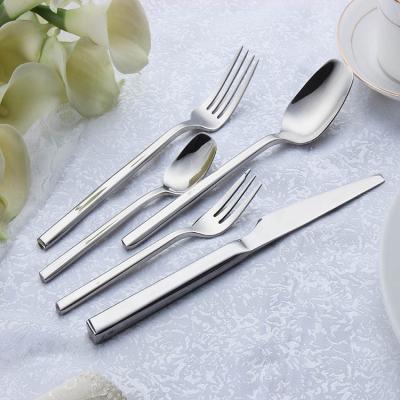 China Sustainable Reusable Cutlery Set Stainless Dinner Knife Fork And Spoon Set for sale