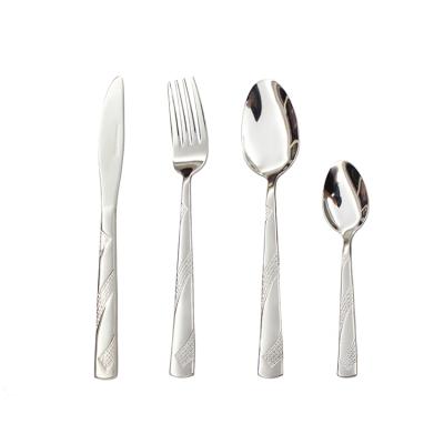 China Modern Design Restaurant Silverware Stainless Steel Sustainable Bulk Flatware for sale