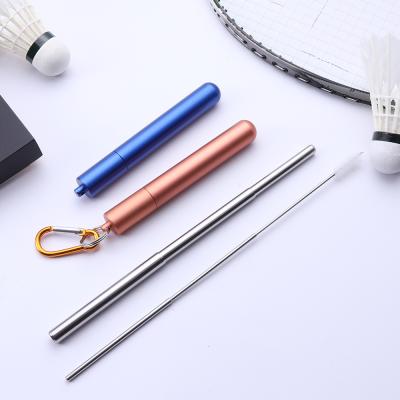 China 2019 Amazon Viable New Product Retractable Straw Teel Portable Telescopic Drinking Collapsible Stainless Straw With Brush for sale