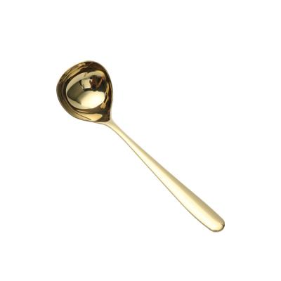 China Sustainable Universal Round Stainless Steel Food Grade 304 Deep Bottom Soup Spoons Sauce Spoon Pot Hot Spoon Spoon for sale