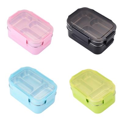 China Hot Selling Leakproof Double Layer Food Container Stainless Steel Bento Lunch Box for sale