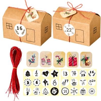 China Full Color Printed Eco-friendly Packaging Matte Tea Advent Calendar Box Christmas Countdown 24 Lamination Kraft Paper Gift Wrapping Mat for sale