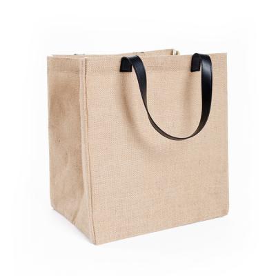 China Natural Vintage Jute Tote Environmental Protection Handbag Customized Wholesale Reusable Ladies Shopping Bag Jute Bag for sale