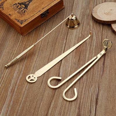 China Europe Candle Extinguisher Set Candle Scissors Wick Hook Candle Accessories Extinguisher Tool Metal With Gift Box for sale