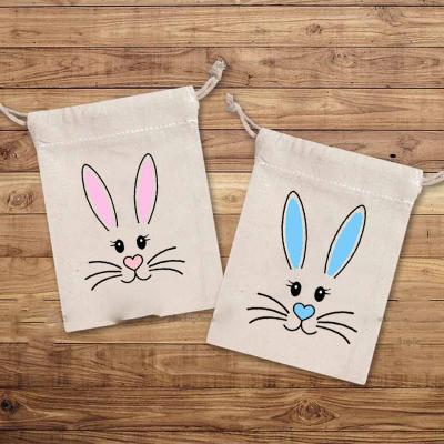 China Cotton Bunny Rabbit Candy Goodie Chocolate Gift Bag Basket Boy Girl Easter Farm Birthday Party Eggs Hunt Bucket Sweet Decoration Favor for sale