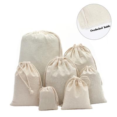 China Shopping/Promotional/Advertising Customized Cotton Storage Bags with Wrap Drawstring Wedding Party Gift Packaging Grocery Muslin Organic Dust Bag Supplie for sale