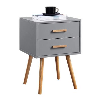 China (Other) Wholesale Price Gray 2 Drawer End Table Adjustable Nightstand Nightstand For Bedroom for sale