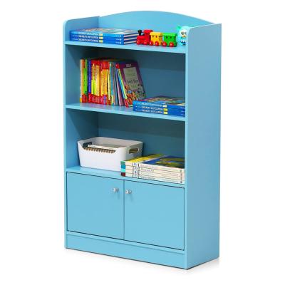 China Light Blue Assembly Book Case Shelf With Storage Cabinet for sale