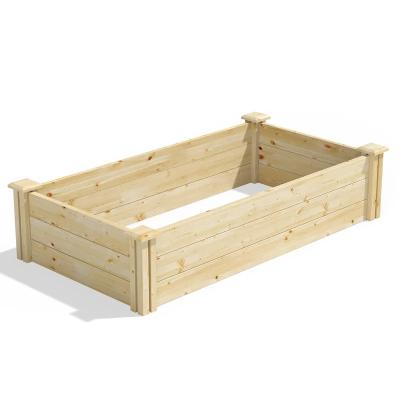 China CLASSIC Outdoor Wooden Raised Garden Bed Vegetable Planter Box For Garden for sale